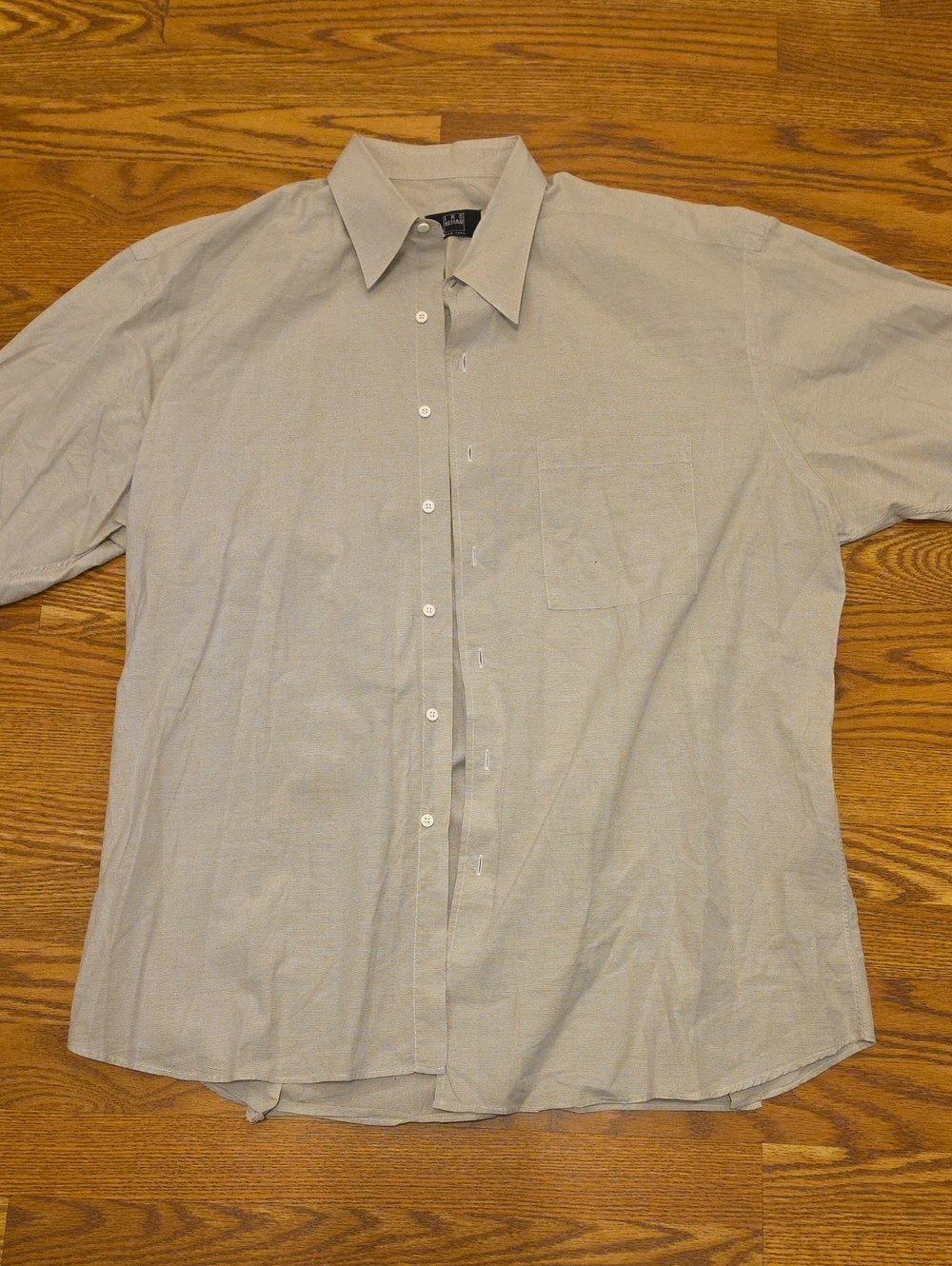Ike Behar Men’s Light Gray Short-Sleeve Dress Shirt Size 17 1/2 (36)